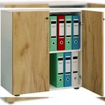 VCM B&uuml;roschrank Lona Wei&szlig; / Honig-Eiche