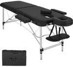 TECTAKE 2 Zonen Massageliege mit Polsterung und Aluminiumgestellschwarz