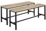 tectake 2 Sitzb&auml;nke Fairfield Industrial Holz Hell, Eiche Sonoma