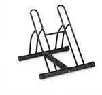 Relaxdays Fahrradst&auml;nder, Metall Bodenparker f&uuml;r 2 R&auml;der, bis 60mm Reifenbreite,
