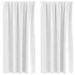 vidaXL Verdunkelungs-Vorh&auml;nge mit Ringen 2 pcs Hellwei&szlig; 175 x 140 cm