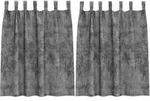 vidaXL Samtvorh&auml;nge mit Vorh&auml;ngen 2 pcs Grau 140 x 140 cm Samt