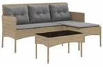 vidaXL Gartensofa-set mit Kissen 2 pcs Poly-Rattan