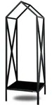 DELUKE&reg; Kaminholzregal innen Metall DUSI | Dachdesign, Schwarz | Feuerholzregal