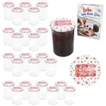 25er Set Sturzglas 435ml Einmachglas Mit Liebe gemacht Deckel DiamantZucker-Heft