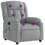 vidaXL Massagesessel Hellgrau Stoff