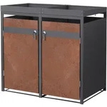 ML-Design M&uuml;lltonnenbox 2er mit Pflanzdach f&uuml;r 2 Tonnen, 240L 132x80x124 cm,