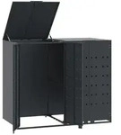 DELUKE M&uuml;lltonnenbox GORILO f&uuml;r 2 Tonnen Anthrazit 138x79x117 cm Stahl 