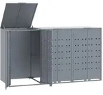 DELUKE M&uuml;lltonnenbox GORILO f&uuml;r 3 Tonnen Grau 207x79x117 cm Stahl 