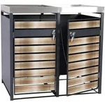 Proregal 2er M&uuml;lltonnenverkleidung mit Pflanzkasten | HxBxT 125x132x80cm |...