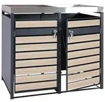 Proregal 2er M&uuml;lltonnenverkleidung mit Pflanzkasten | HxBxT 125x132x80cm |...