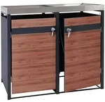 Proregal 2er M&uuml;lltonnenverkleidung mit Pflanzkasten | HxBxT 125x132x80cm |...