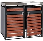 Proregal 2er M&uuml;lltonnenverkleidung mit Pflanzkasten | HxBxT 125x132x80cm |...