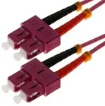 Helos LWL Patchkabel SC/SC Duplex 50/125&mu;m OM4 erikaviolett 5,0m