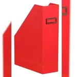 Rhodiarama Stehsammler aus Kunstleder, 10x25x31cm - Mohnrot 318933C