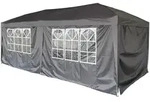 DELUKE Pavillon RIGA 6x3m Schwarz Kunststoff Gartenpavillon Partyzelt...