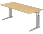 b&uuml;m&ouml; h&ouml;henverstellbarer Schreibtisch U-Serie 180x80 cm in Ahorn, Gestell in...