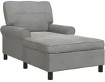 vidaXL Lounge-Liege mit Kissen Hellgrau 91 x 157 x 91 cm Samt