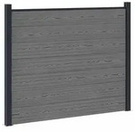 vidaXL Zaunelement WPC und Aluminium Grau