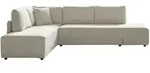 KAWOLA Schlafsofa SADIRA Ecksofa Cord cremewei&szlig; Recamiere links