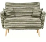 STILVORA Zweisitzer-Sofa Boucl&eacute; Olivgr&uuml;n 121x81,5x87 cm mit Seitentaschen