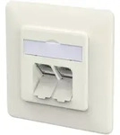 METZ CONNECT E-DAT C6A IDC 2 Port UP reinwei&szlig; RAL 9010