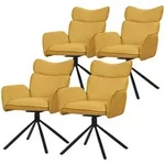 ML-Design Esszimmerst&uuml;hle drehbar 4er Set Senfgelb Stoff, 360&deg; Drehstuhl mit