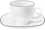 Seltmann Weiden Lido Black Line Kaffeetasse mit Untertasse 220 ml eckig