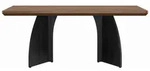 MODFU Esstisch MDF walnussfarben mit schwarzen Beinen, 160x80 cm Tischplatte, 4 cm