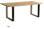M&ouml;belliebling Baumkantentisch 260 x 100 cm Akazie massiv naturfarben schwarzem