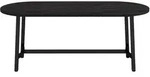 MODFU Esstisch aus MDF und Eisen, Schwarz, 180x80x75 cm, f&uuml;r 6-8 Personen, mit