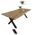 M&ouml;belliebling Esstisch Baumkante Massiv Mango naturfarben 220 x 100 schwarz
