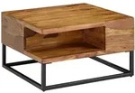 Sofatisch, Sheeshamholz, Staufach, Industrial-Design. 60x60x35 cm | Kadima...