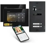 HD Video T&uuml;rsprechanlage mit Smartphone App f&uuml;r 2 Familienhaus, 2x Monitor, Balter