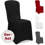 DETEX&reg; 6er Set Stretch Hussen Schwarz Hohe Stuhlbez&uuml;ge