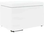 Wei&szlig;er Hocker aus Kunstleder und Verbundholz, Modell Apex Concept Pro