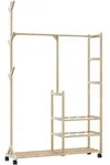 vidaXL Kleiderst&auml;nder mit Ablagen und Rollen 100x38x175,5 cm Bambus