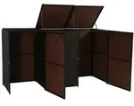 Proregal 3er-M&uuml;lltonnenverkleidung | HxBxT 110x195x66 cm | Poly-Rattan 3x120l 
