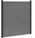 vidaXL zaunset 180 x 186 cm WPC und Aluminium Grau