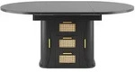 STILVORA Esstisch MDF schwarz 118-158x118x77,1 cm, ausziehbar, mit Schubladen in