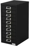 ML-Design Aktenschrank 10 Schubladen 28x38x60 cm Schwarz | DIN A4 Metallschrank...