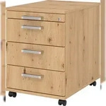 b&uuml;m&ouml; Rollcontainer mit Schubladen, Container abschlie&szlig;bar aus Holz in...