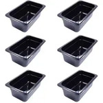 AcMax 6 St&uuml;ck Kunststoff GN 1/4 Polycarbonat schwarz Gastronormbeh&auml;lter