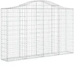 vidaXL Gabione mit Hochbogen 200x30x120/140 cm Verzinktes Eisen