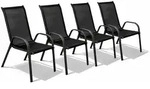 Mojawo 4er Outdoorstuhl Gartenstuhl Stapelstuhl Metall Anthrazit schwarz