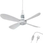 Mobiler Deckenventilator "wei&szlig;" ( 5m XXL Kabel ) mit Stecker und Schalter,...