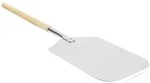 Relaxdays eckige Pizzaschaufel, Aluminium Pizzaschieber mit Holzgriff, Brotschieber