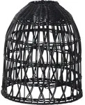 StarTrading Lampenschirm Rattanstil KNUTE wetterfest Kunststoff schwarz D: 30cm...