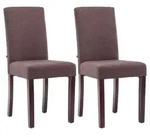 CLP 2er Set Esszimmerstuhl Ina Stoff braun/cappuccino