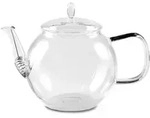 Feelino Glaskanne 800 ml | Borosilikatglas | mit Deckel und Teesieb Transparent